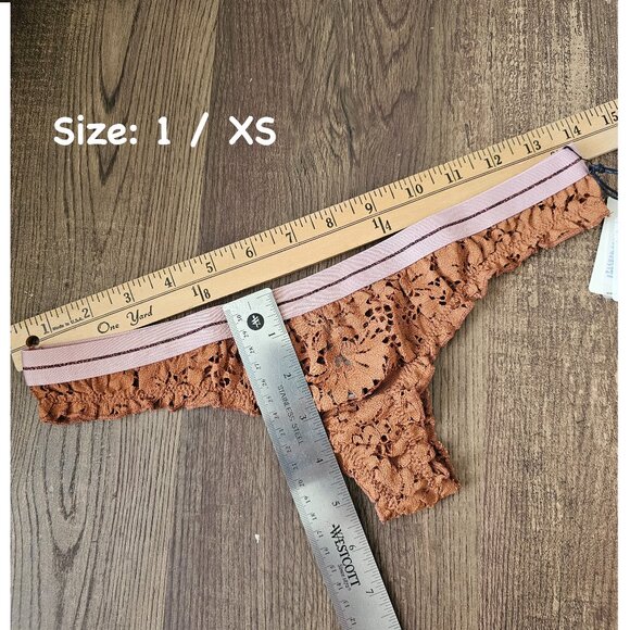 NWT!! Love Stories Ellie Lace Butterfly Thong, Mahogany - Picture 5 of 12